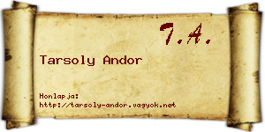 Tarsoly Andor névjegykártya